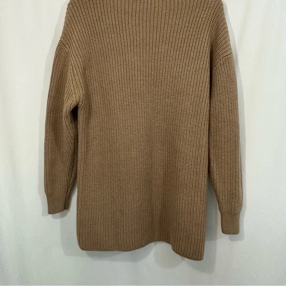 Aritzia Wilfred Montpellier 100% Merino Wool Knit Oversized Sweater Camel Tan - Picture 4 of 10